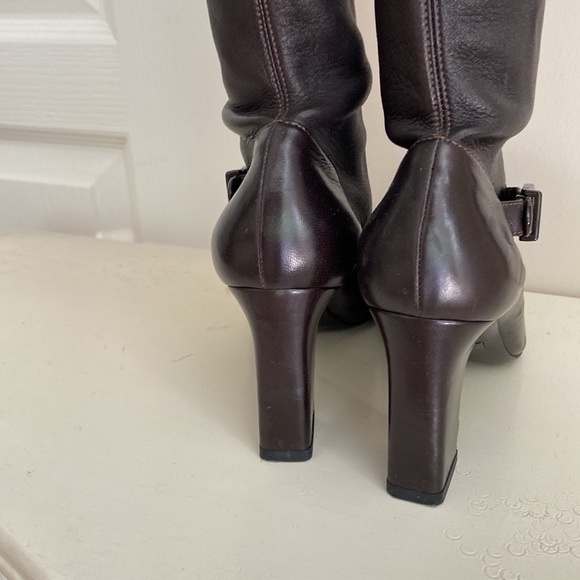 Armani chocolate brown Calfskin buttery leather boots - Picture 6 of 14